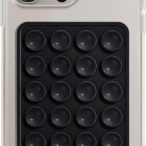 EDNITA Suction Phone Case, Phone Suction Sticker, Silicone Suction Phone Case for Hands-Free Mobile Accessory Holder Grip, Video Phone Accessory Compatible Mirror, Shower-Black (Pack of-1)