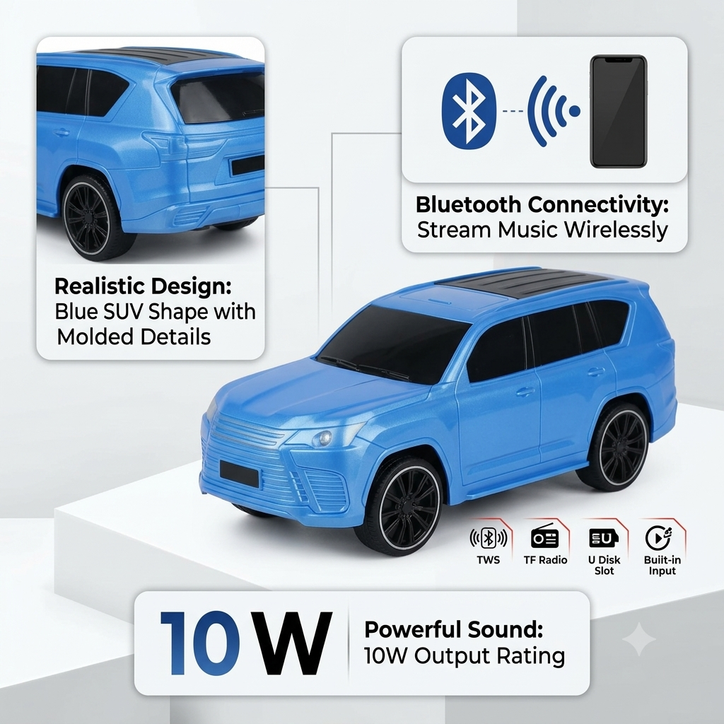 RD Vroom 5 Car Shape Wireless Bluetooth Speaker