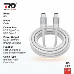 RD C-40 Type-C to Type-C 100W PD Charging Data Cable