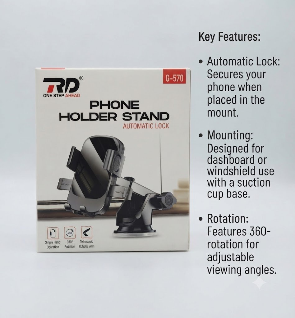 RD G-570 Automatic Lock Phone Holder Stand for cars
