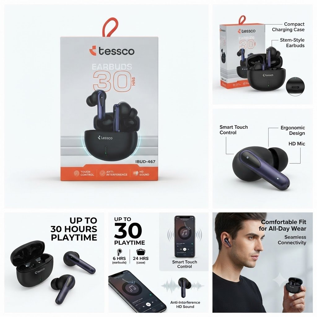 Tessco IBUD-467 wireless earbuds