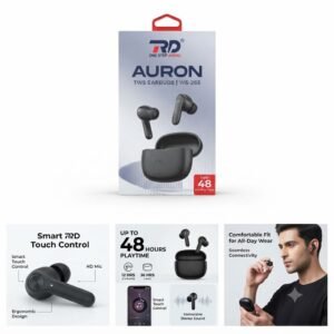 RD AURON WS-265 True Wireless Earbuds with 48 Hours Playtime Bluetooth Headset (Black, True Wireless)