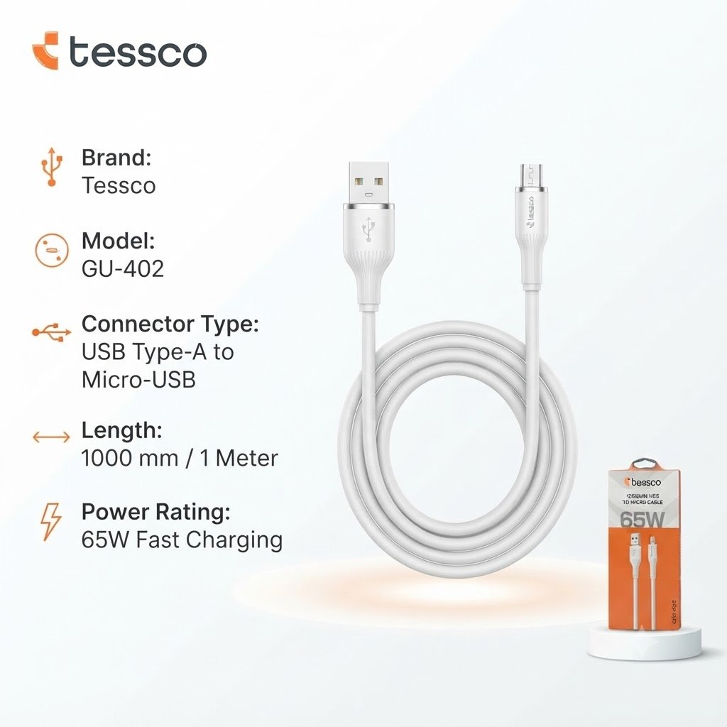Tessco 1000mm USB to Micro Cable (Model GU-402)