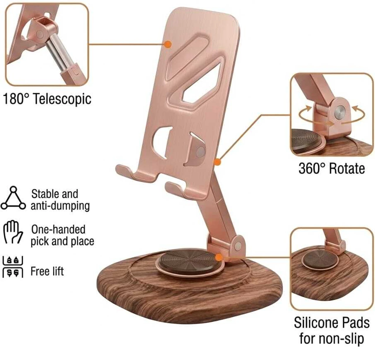 WOODEN PHONE STAND Mobile Holder - Image 2